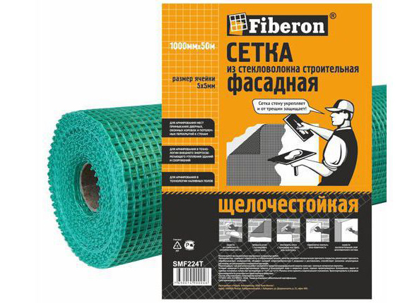 Фотография товара Серпянка стеклоткан. фасадная 5х5мм 1х50м Fiberon зеленая SMF224T/4