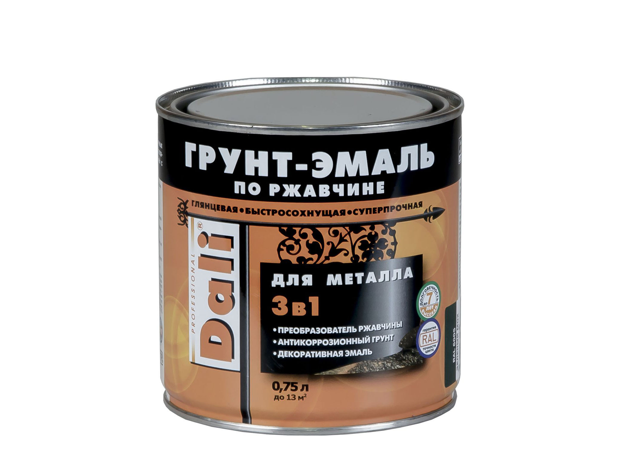 Фотография товара Грунт-эмаль по ржавчине 0,75л Ультрамарин RAL 5002 Dali